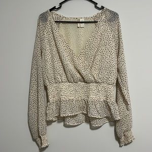 JAPNA - Polka Dot Dress Shirt. SIZE: LARGE.